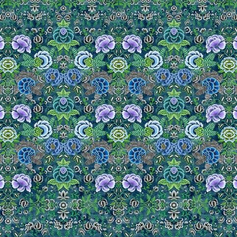 Rose De Damas Indigo Wallcovering by Designers Guild