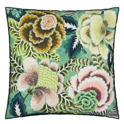 Rose De Damas Jade Cushion by Designers Guild