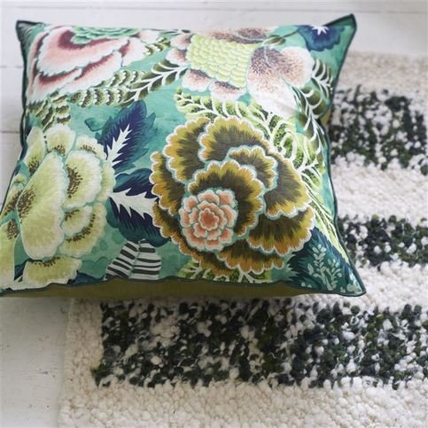 Rose De Damas Jade Cushion by Designers Guild