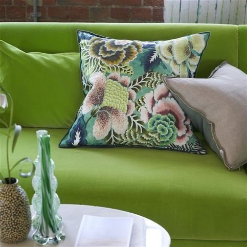 Rose De Damas Jade Cushion by Designers Guild
