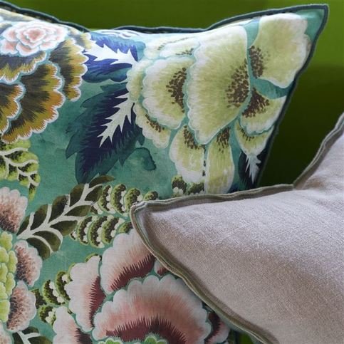 Rose De Damas Jade Cushion by Designers Guild