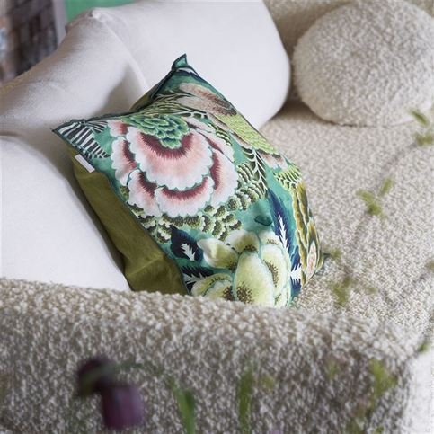 Rose De Damas Jade Cushion by Designers Guild