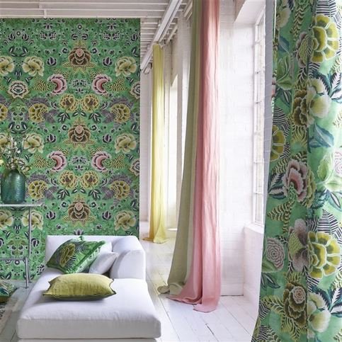 Rose De Damas Jade Fabric by Designers Guild 