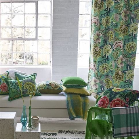 Rose De Damas Jade Fabric by Designers Guild 