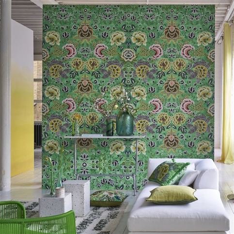 Rose De Damas Jade Wallcovering by Designers Guild