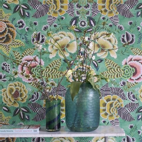 Rose De Damas Jade Wallcovering by Designers Guild