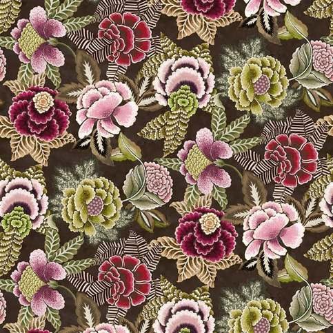 Rose De Damas Velours Cranberry Fabric by Designers Guild 