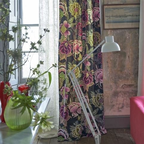 Rose De Damas Velours Cranberry Fabric by Designers Guild 