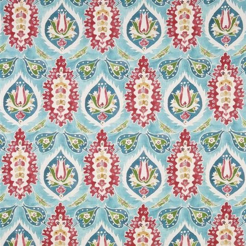 Sabbra Peacock Fabric by William Yeoward