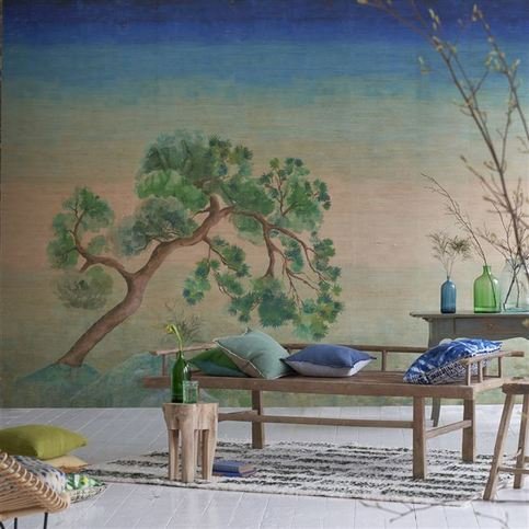 Scene Aquarelle Grasscloth Elm Wallcovering by Designers Guild