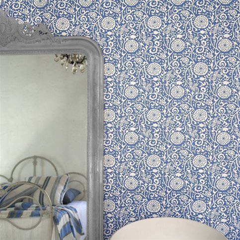 Shaqui Cobalt Wallcovering by Designers Guild
