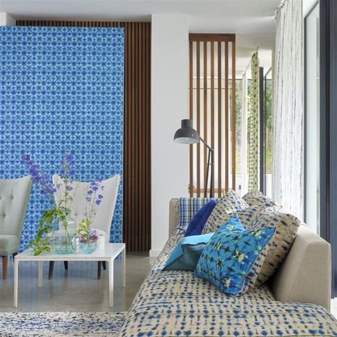 Shibori Cobalt Wallcovering by Designers Guild