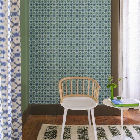 Shibori Duck Egg Wallcovering by Designers Guild