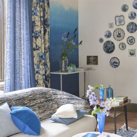 Shoshi Cobalt Wallcovering by Designers Guild