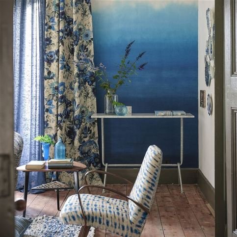 Shoshi Cobalt Wallcovering by Designers Guild