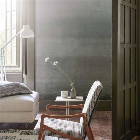 Shoshi Graphite Wallcovering by Designers Guild