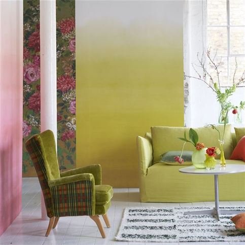 Shoshi Lemongrass Wallcovering by Designers Guild