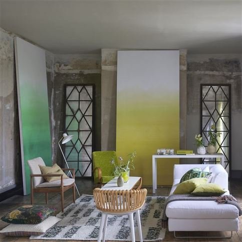 Shoshi Lemongrass Wallcovering by Designers Guild