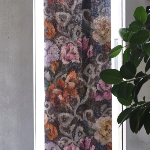 Tapestry Flower Damson Fabric by Designers Guild 