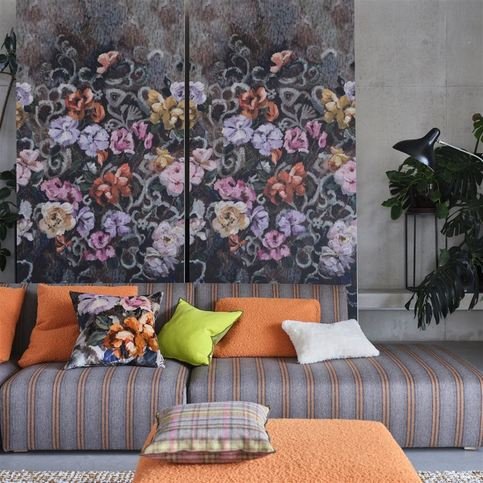 Tapestry Flower Damson Wallcovering by Designers Guild 