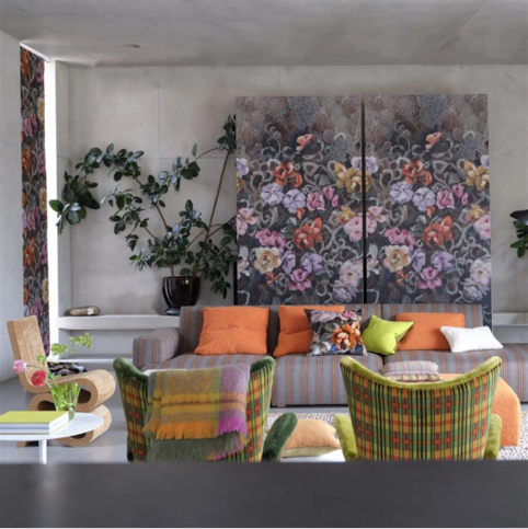 Tapestry Flower Damson Wallcovering by Designers Guild 
