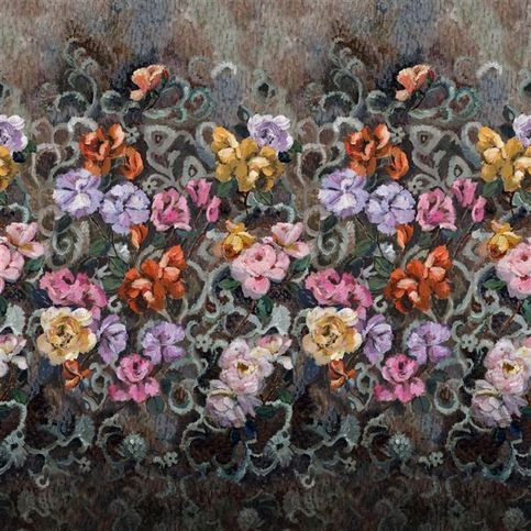 Tapestry Flower Damson Wallcovering by Designers Guild