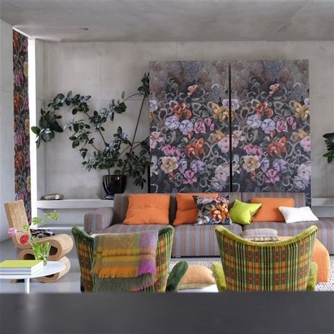 Tapestry Flower Damson Wallcovering by Designers Guild