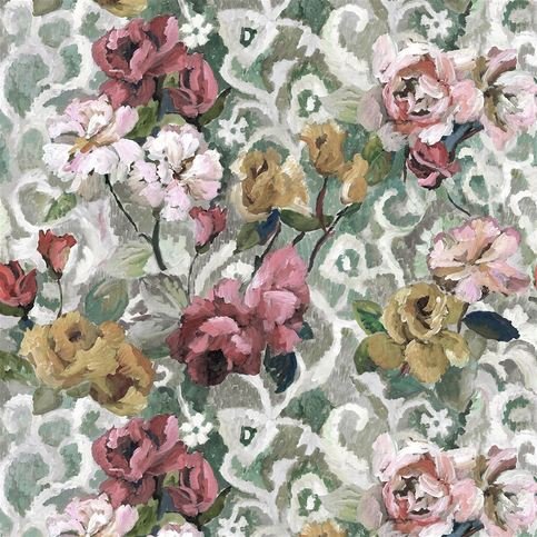 Tapestry Flower Eau de Nil Fabric by Designers Guild 