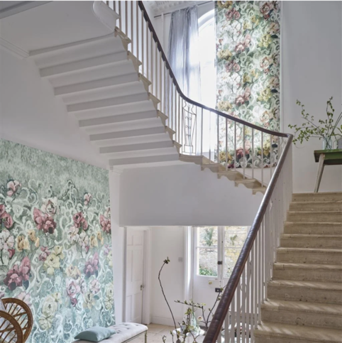 Tapestry Flower Eau de Nil Fabric by Designers Guild 