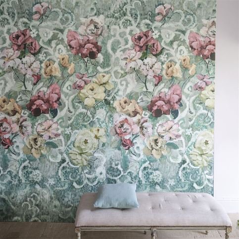 Tapestry Flower Eau de Nil Wallcovering by Designers Guild 