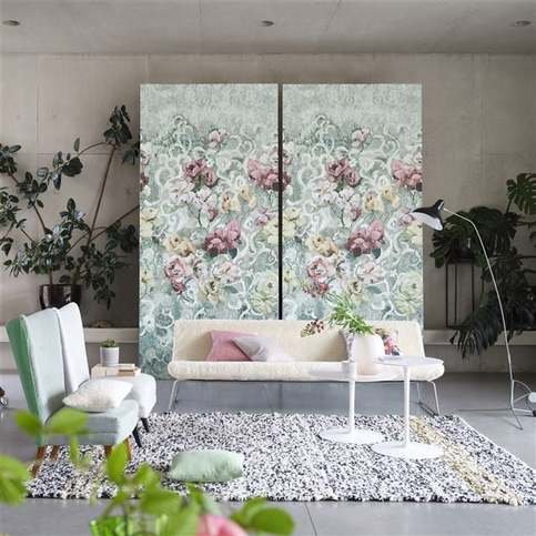 Tapestry Flower Eau de Nil Wallcovering by Designers Guild