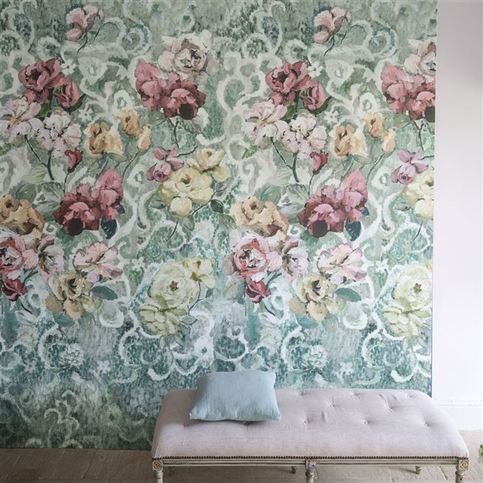 Tapestry Flower Eau de Nil Wallcovering by Designers Guild