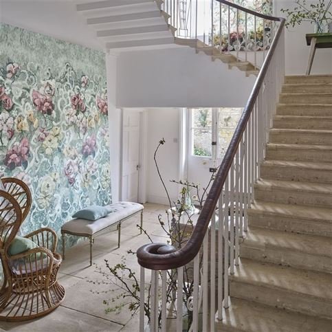 Tapestry Flower Eau de Nil Wallcovering by Designers Guild