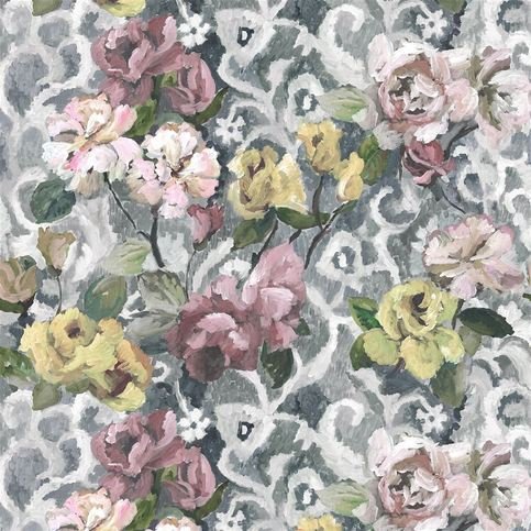 Tapestry Flower Platinum Fabric by Designers Guild 