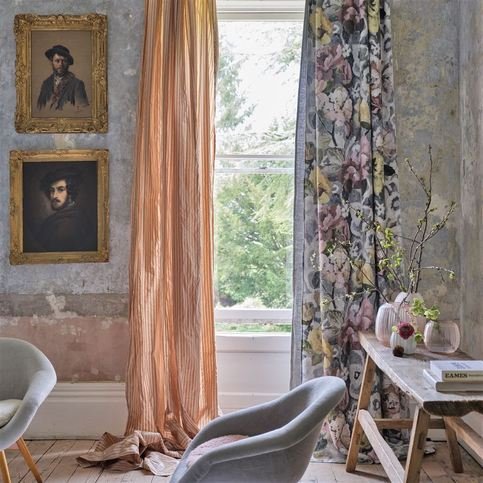 Tapestry Flower Platinum Fabric by Designers Guild 