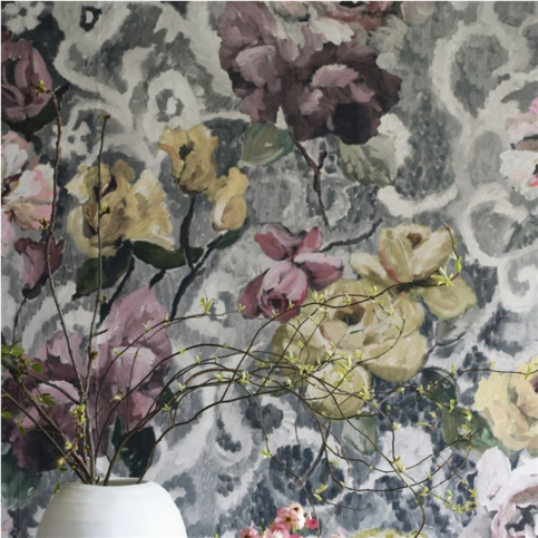 Tapestry Flower Platinum Wallcovering by Designers Guild 
