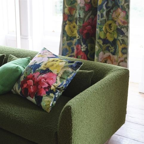 Tapestry Flower Vintage Green Fabric by Designers Guild 