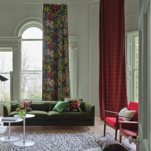 Tapestry Flower Vintage Green Fabric by Designers Guild 