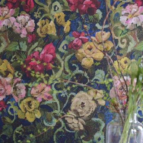 Tapestry Flower Vintage Green Wallcovering by Designers Guild 
