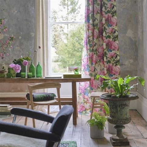 Thelmas Garden Fuchsia Fabric by Designers Guild 