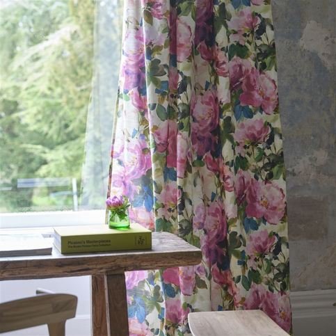 Thelmas Garden Fuchsia Fabric by Designers Guild 