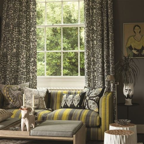 Tikal Slate Fabric by William Yeoward 