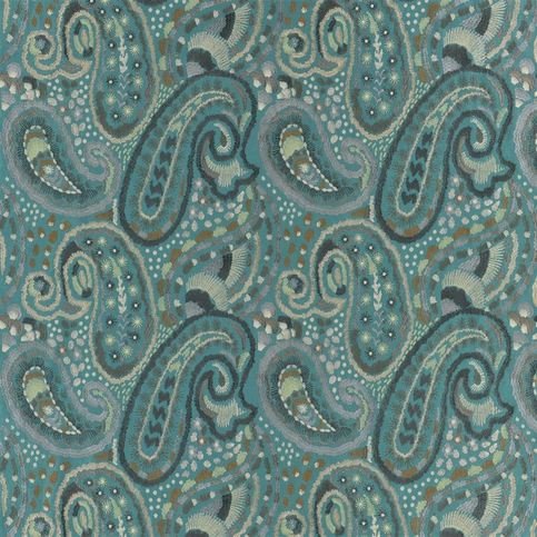 Uchiwa Teal Fabric by Designers Guild 