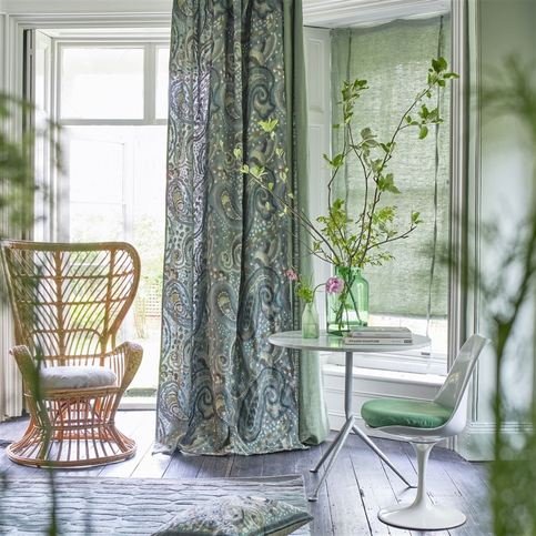 Uchiwa Teal Fabric by Designers Guild 