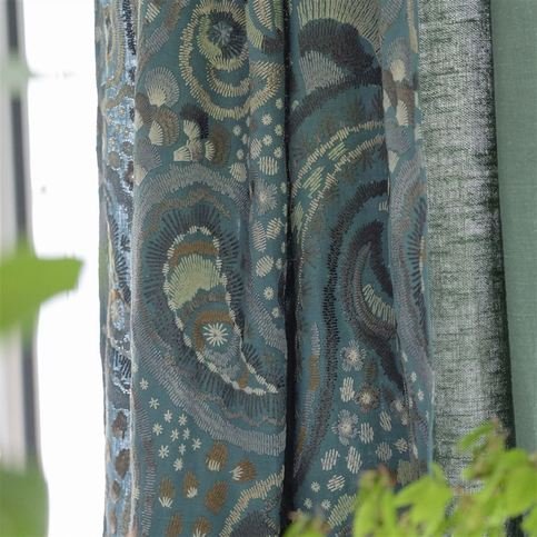 Uchiwa Teal Fabric by Designers Guild 