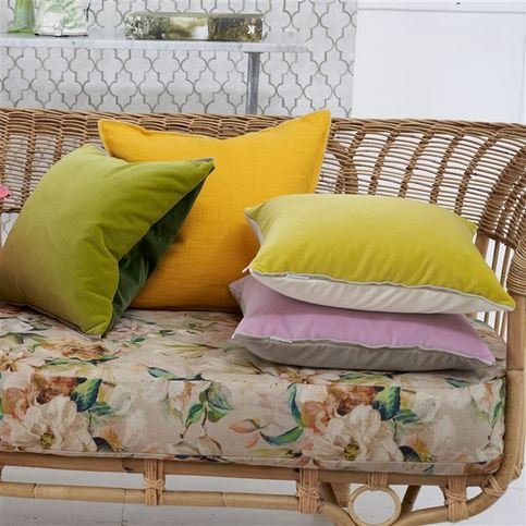 Varese Alchemilla & Parchment Velvet Cushion by Designers Guild