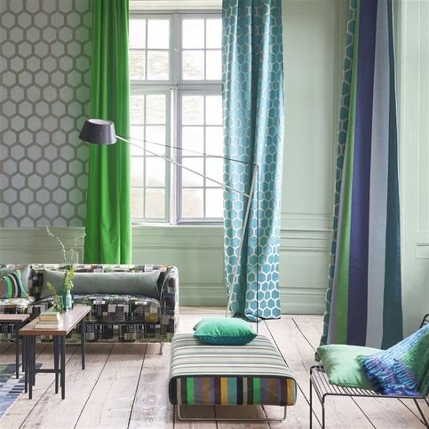 Zardozi Azure Fabric by Designers Guild 