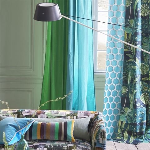 Zardozi Azure Fabric by Designers Guild 