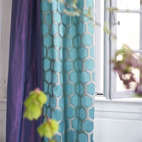 Zardozi Azure Fabric by Designers Guild 