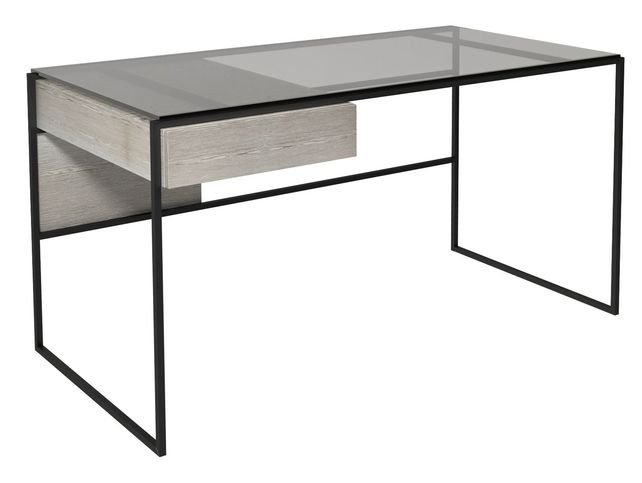 Federico Weathered Oak With Black Framed Desk by Gillmore Space 